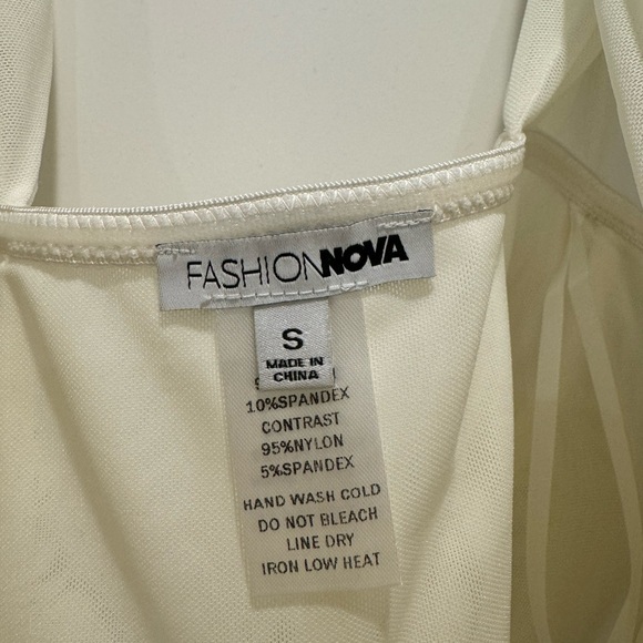 FashionNova Totally Boned Mesh Corset Top, Color Bone, Size Small - Picture 7 of 7